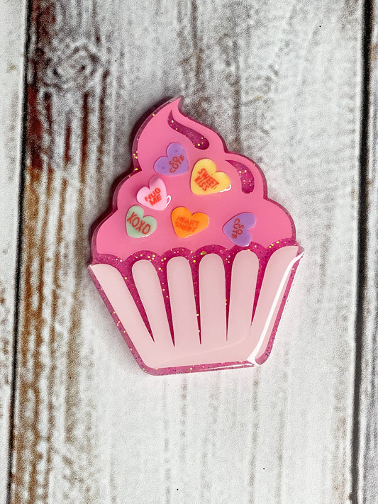 Valentine’s Day Pink Cupcake Badge Reel